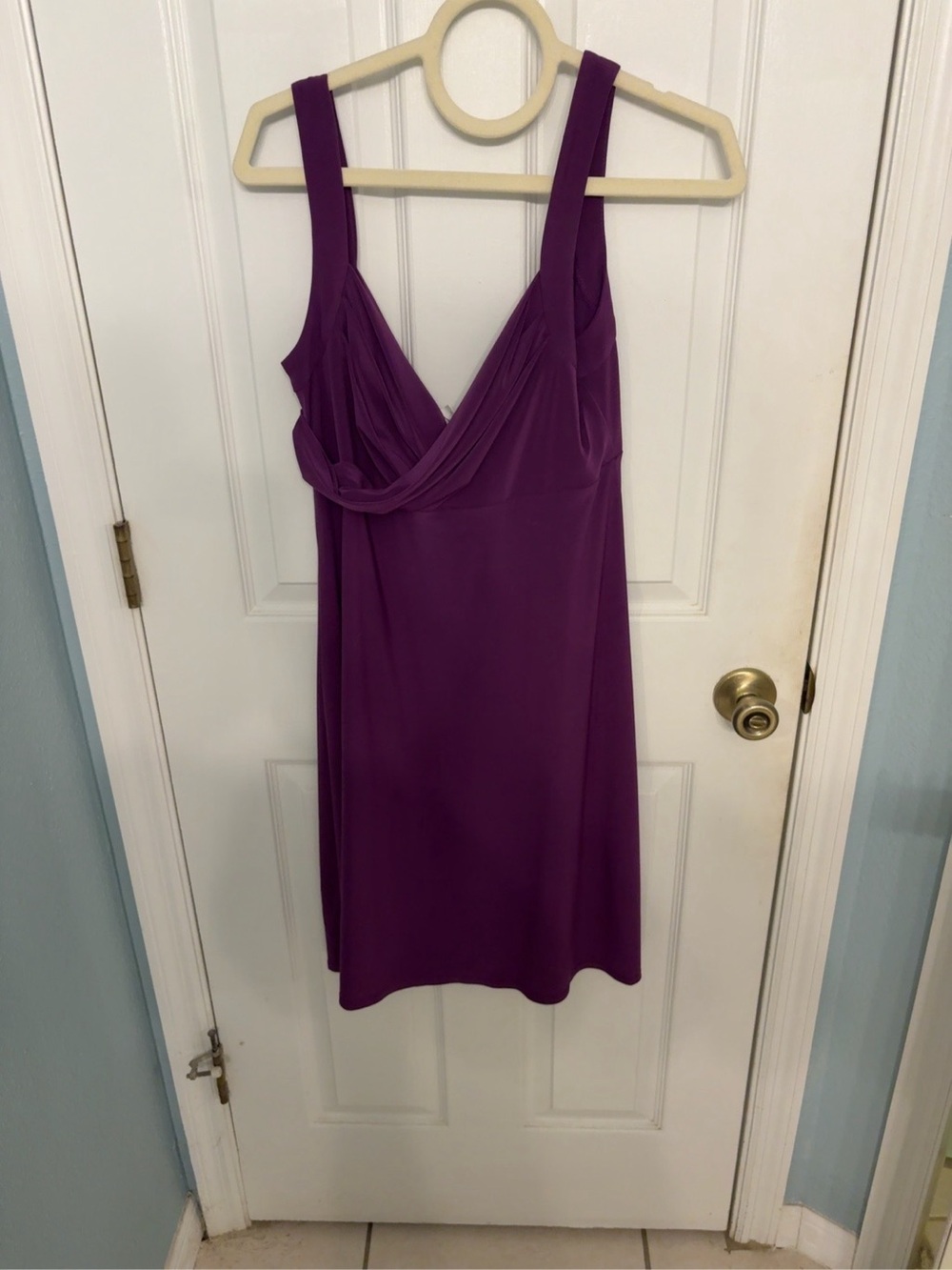 Tiana Purple Plum Draped Neck Sleeveless Dress Size L